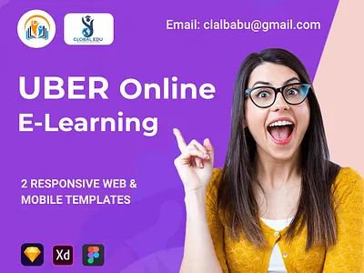 E-learning Responsive Template education e learning tutor app uber uber e learning app