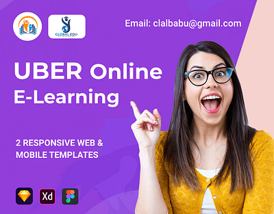 E-learning Responsive Template education e learning tutor app uber uber e learning app