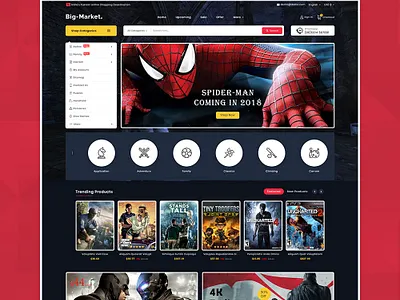 Big Market Game - eCommerce Multi-purpose Website Design ecommerce opencart prestashop responsive shopify template templatetrip woocommerce wordpress