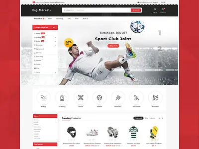 Big Market Sports - eCommerce Multi-purpose Website Design ecommerce opencart prestashop responsive shopify templatetrip woocommerce wordpress
