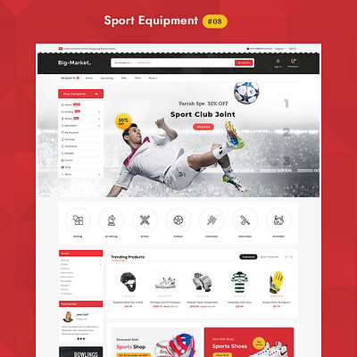 Big Market Sports - eCommerce Multi-purpose Website Design ecommerce opencart prestashop responsive shopify templatetrip woocommerce wordpress