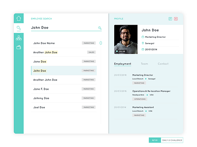 User Profile on a recruitment dashboard 006 agenda dailyui dailyuichallenge dashboard dashboard ui location profile user user interface userinterface