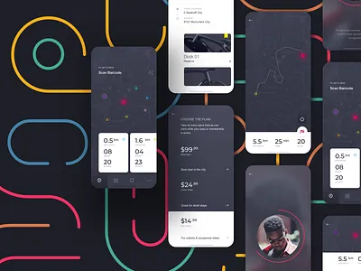 Rent a Bike android app bike design ios iphone map packages plans rent scan barcode ui