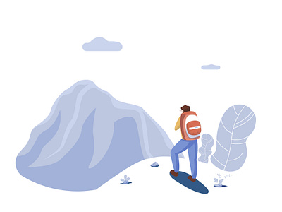 Man in the mountains app design flat illustration illustrator minimal modern vector web website