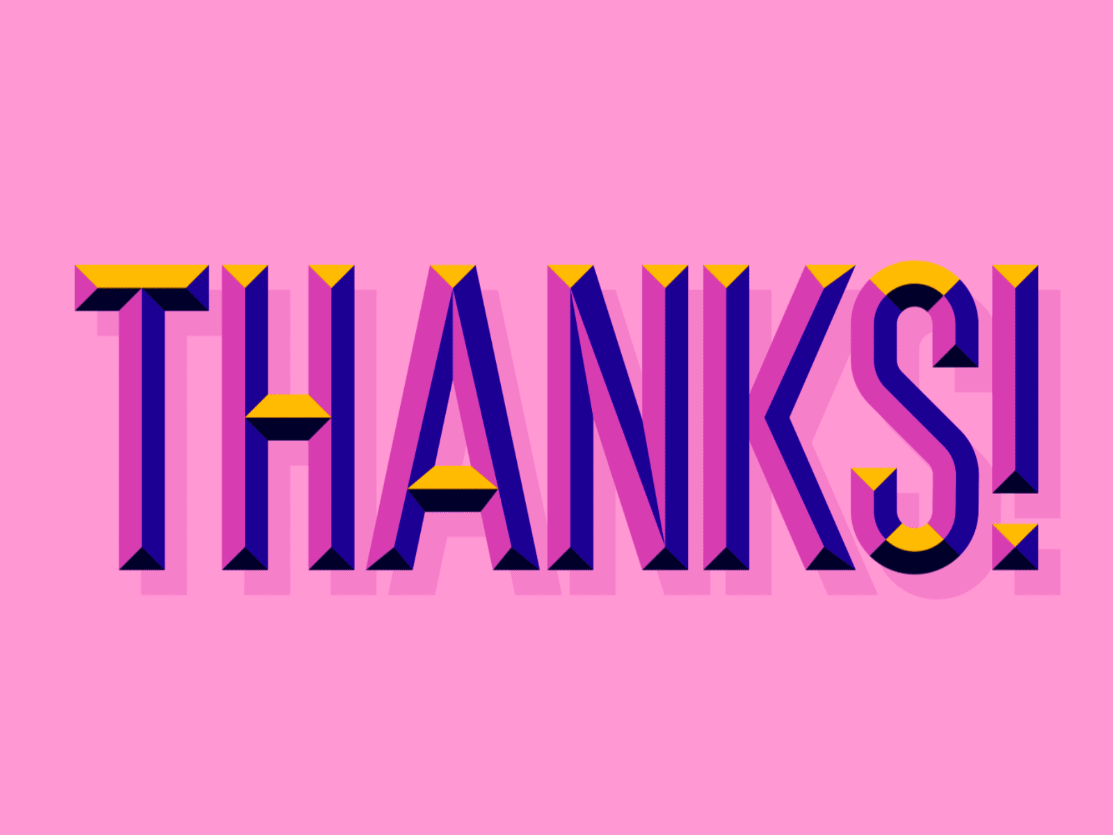 THANKS! animation icon illustration kinetic kinetictype logo loop motion shine simple thanks typography