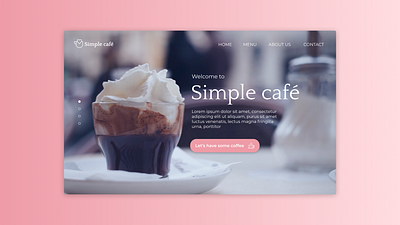 DailyUI #003 - Cafe Landing Page 003 100days cafe coffee dailyui design hero hero section landing page one page ui