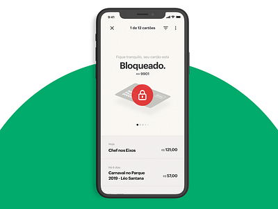 Card Blocked app bank credit credit card credit card checkout finance fintech iphone minimalist money statement ui ui design ux ux design white space