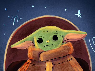 Baby Yoda art baby yoda illustration mandalorian star wars starwars yoda