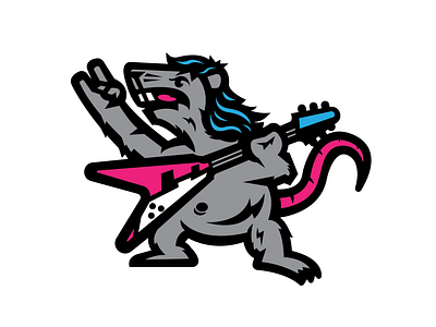 2020 - Year of the Metal Rat 2020 chinese new year guitar guitarist illustration logo metal mullet rat