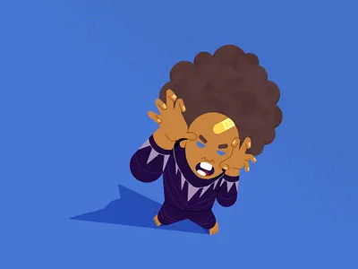 Black Panther Kid afro avengers black panther child drawing duotone illustration kid panther superheros