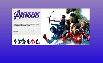 Avengers Landing Page Design adobe xd adobexd branding clean design icon logo typography vector website design