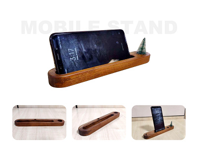 Wooden Mobile Stand art creative decor design desk eraser holder idea inspiration minimal mobile office pen pencil polish smart stand wood wooden work