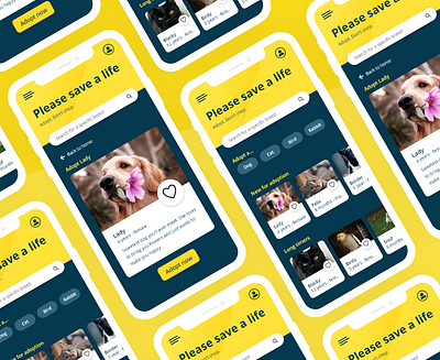 Adopt, don't shop - Mobile app 2020 adobexd mobile mobile app mobile app design product design ui ui ux design user interface design xddailychallenge