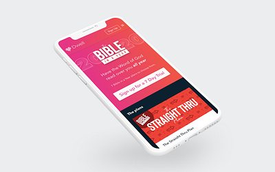 Dwell: Bible in a Year Landing Page app bible dwell landing page marketing