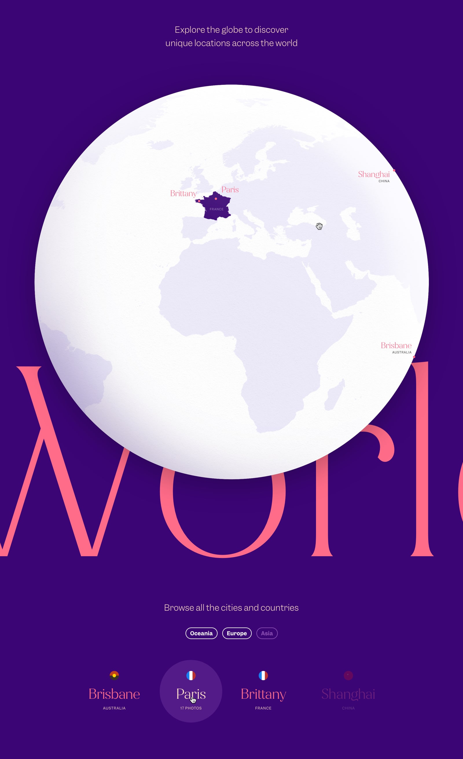 Example of Houses Of website - Location selector