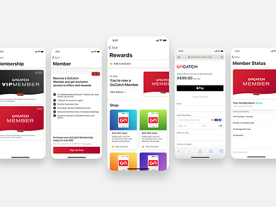 GoCatch Rewards • Membership Signup app card gocoins gopoints loyalty loyalty program maas member membership mobility points retention rewards rideshare subscription taxi transport travel ui vip