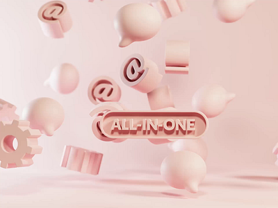 All in One - Clay 3d 3d animation 3d motion animation blender branding bubble c4d clay cycles design gear graphic design illustration mail motion motion design motion graphics pink render