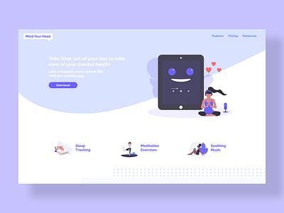 Mind Your Head - Mental health website branding design logo type typography ui ux vector web website