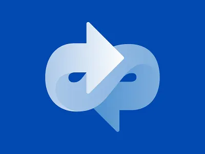 Unused Letter S Logomark arrows blue branding construction gradient identity infinite integration letter logo loop mark minimal rejected sync synchronization unused