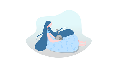 Sleep like a cat! art artwork cat charachter design flat girl illustration illustrator