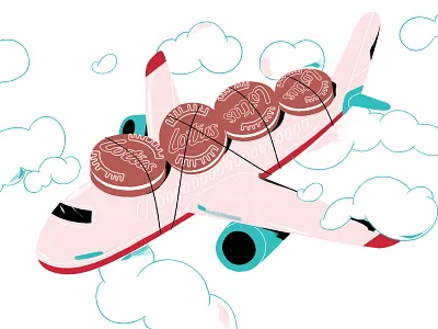 Sandwich cookies boat cookies design illustration lotus plane sky