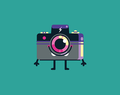 Little camera 2d illustration animation camera character design illustration vector