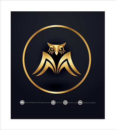 Owl abstract animation artist branding design designer follow gold icon illustration illustrator like logodesign owl premium vector