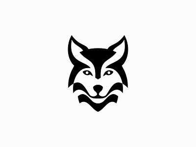 Wolf Head Logo abstract animal branding design dog fox geometric head icon identity illustration logo mark negative space pack premium symbol vector wild wolf