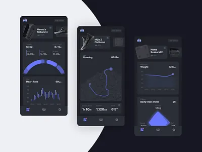 Fitness App Design app design charts dark app dark theme design design studio fitness fitness app graphic design interaction interaction design interface mobile mobile app sports stats ui user experience user interface ux