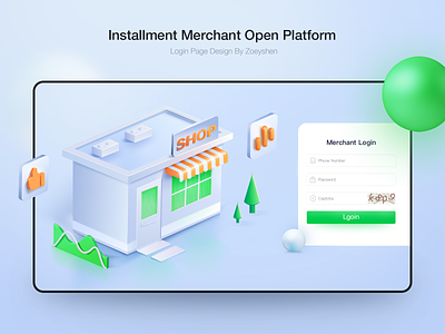 Login Page of Installment Merchant Open Platform dashboard graphic design illustration login system ui web