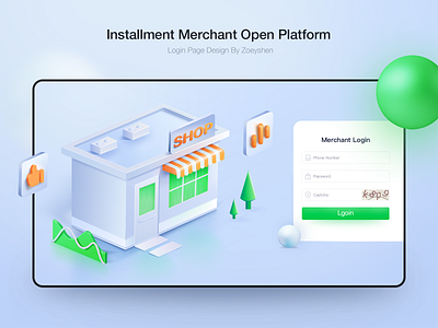 Login Page of Installment Merchant Open Platform dashboard graphic design illustration login system ui web