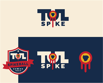 Tulsa Spikeball Club badge design logo sports logo