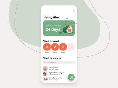 Light vs Dark Mode - Healthy Eating App animation app application avocado concept dark mode design eat gogoapps health healthy eating minimal mobile mobile app mobile design shapes shop shopping app ui white mode