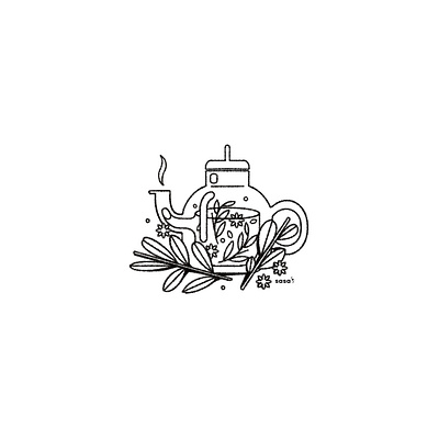 22 HERBS 🍃❄️. 22/31 💙 Inktober 2019 cure cute digital art digital illustration doodle herbs hot illustration inktober inktober2019 leaf leaves line art minimalism minimalistic pot relax remedies tea