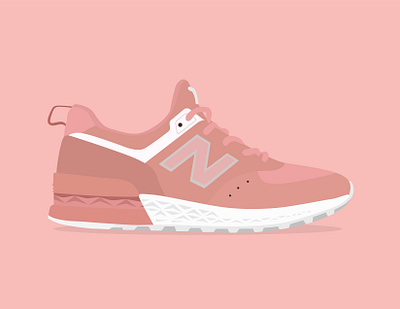 PINK NEW BALANCE adobe illustration illustrator new balance pink shoes sneakerhead sneakers vector vector art vector illustration