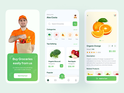 Grocery App app app design delivery app design food app food delivery grocery app home delivery mobile app uber ui ux vegetables