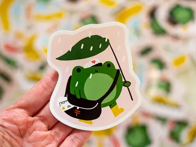 The frog postman animal frog japan letter merch post postal sticker