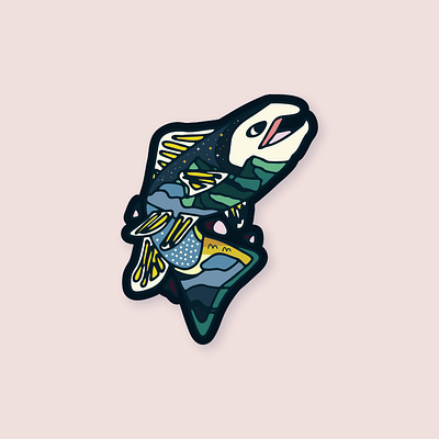 I little fishy animal badge character fish graphic design illustration illustrator mountain nature outdoors patch sticker vancouver
