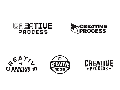 Creative Process - Round 1 logo concepts black branding design logo neutral podcast process round 1 type typography white