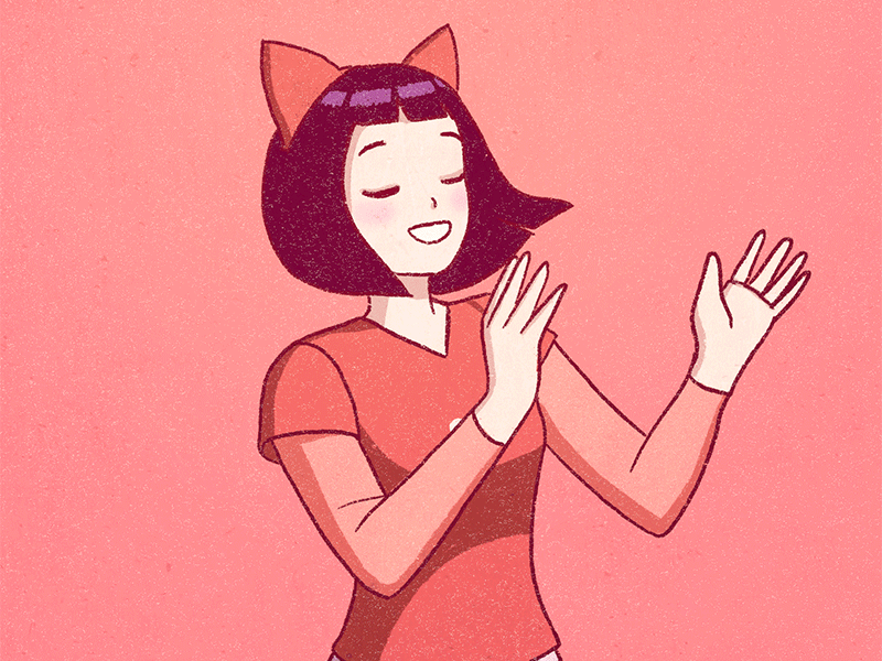 Dancing 2d 2d art animation animations art characterdesign dancing illustration loop animation looped looping moncayo pink