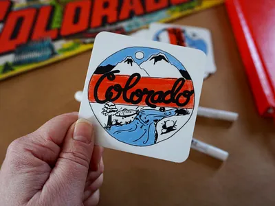 Colorado Illustrated Sticker colorado graphic designer illustration lettering mountains procreate simple sticker