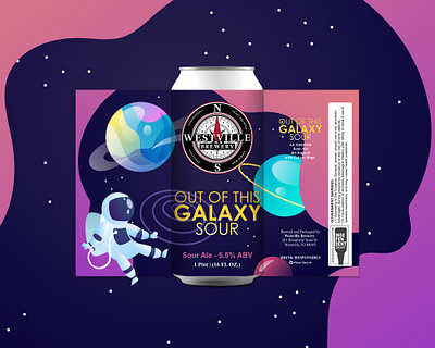 Westville Brewery - Out of this Galaxy Sour - Beer Label beer branding craft beer local brewery logo design packaging sour ale vector