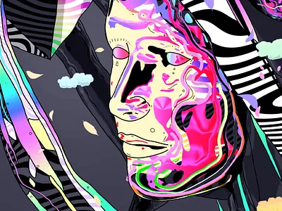 Distracted Art abstract bevel clouds distracted dynamic flow flowing gradient human illustration illustrator leaves minimal pattern photoshop poster stoic stripes trippy zen