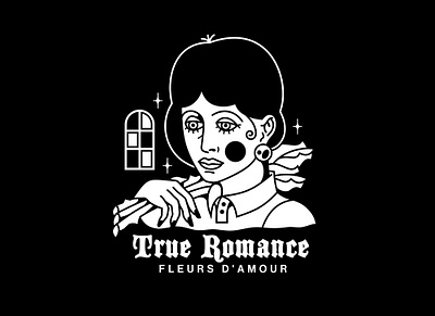 "TRUE ROMANCE" art design drawing fashion graphic graphics illustration lineart love portrait print romantic style woman