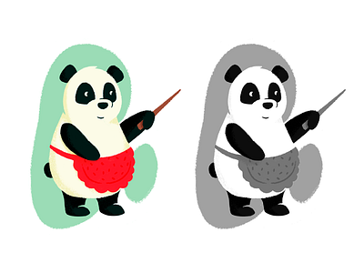 Panda mom illustration mother panda teach