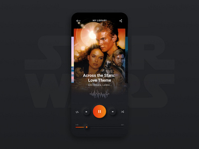 Music player - Star Wars colors concept dark design gradient minimal mobile music neumorphism player ui ux