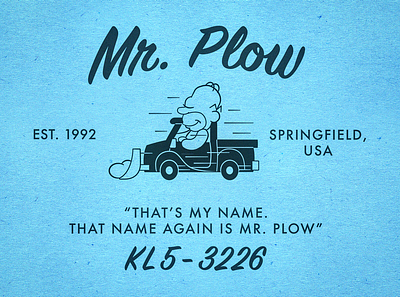 Branding Springfield #3: Mr. Plow adobe branding branding springfield design homer simpson illustration illustrator logo mr. plow texture the simpsons typography vector