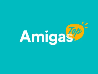 Amigas.Top brand cute feminine illustrator logo turquoise