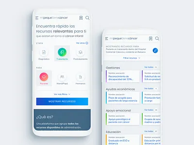 Mi Peque tiene Cáncer cancer health responsive website design