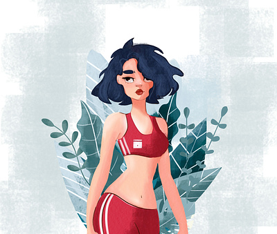 Sport girl behance girl girls illustration minimalism sport ui ux